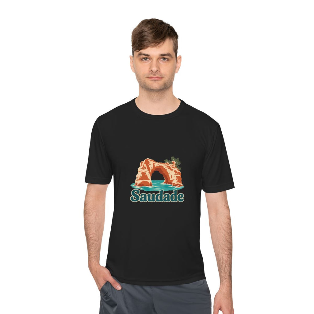 Portugal Performance T-Shirt | Algarve Sea Arch | Saudade | Country Travel Gift — person-1 — View 06