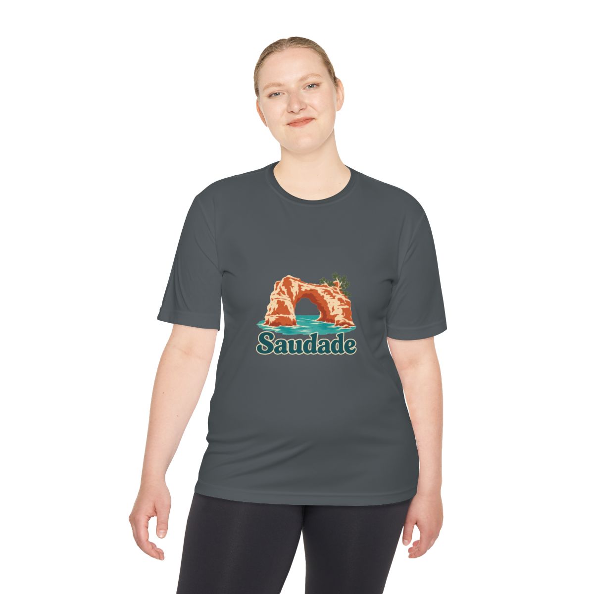 Portugal Performance T-Shirt | Algarve Sea Arch | Saudade | Country Travel Gift — person-2 — View 07