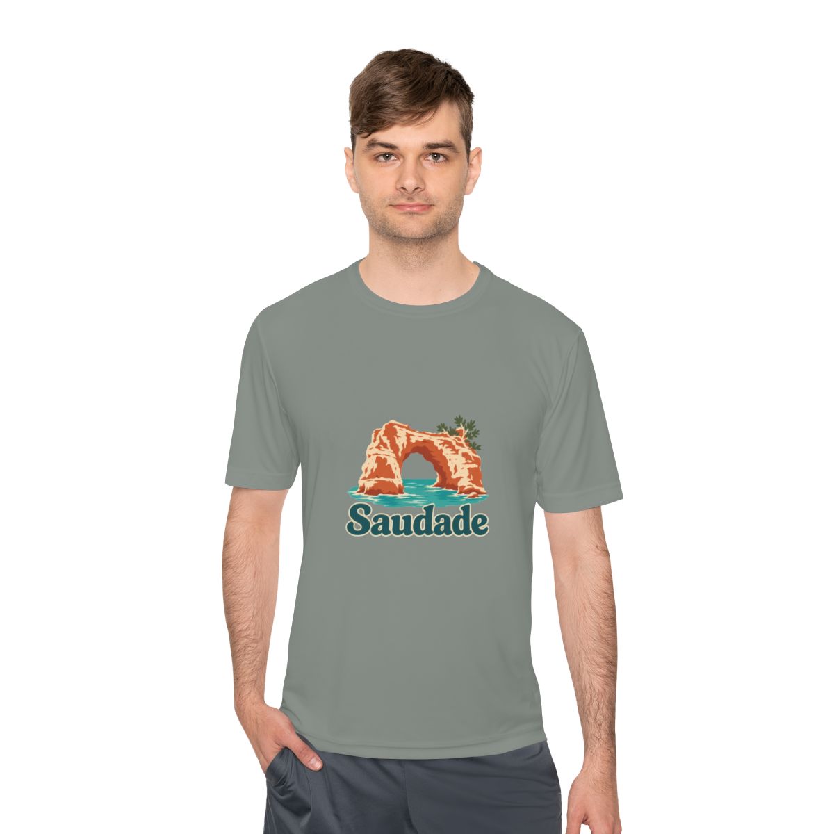Portugal Performance T-Shirt | Algarve Sea Arch | Saudade | Country Travel Gift — person-1 — View 10