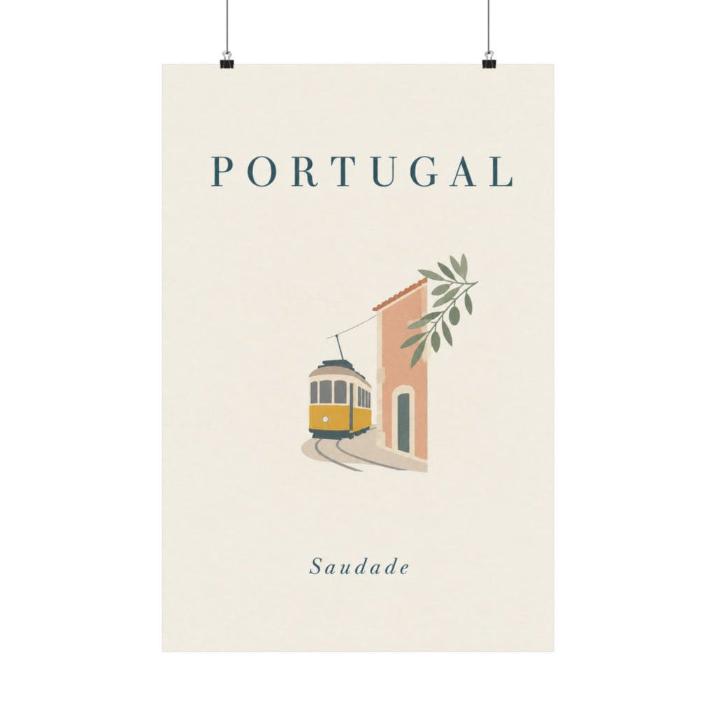 Portugal Matte Poster | Lisbon Tram | Saudade | Country Travel Gift — front — View 01