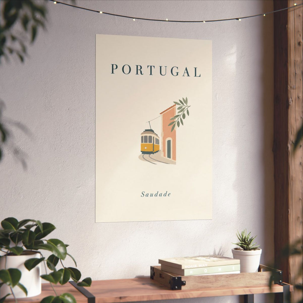 Portugal Matte Poster | Lisbon Tram | Saudade | Country Travel Gift — context-3 — View 05