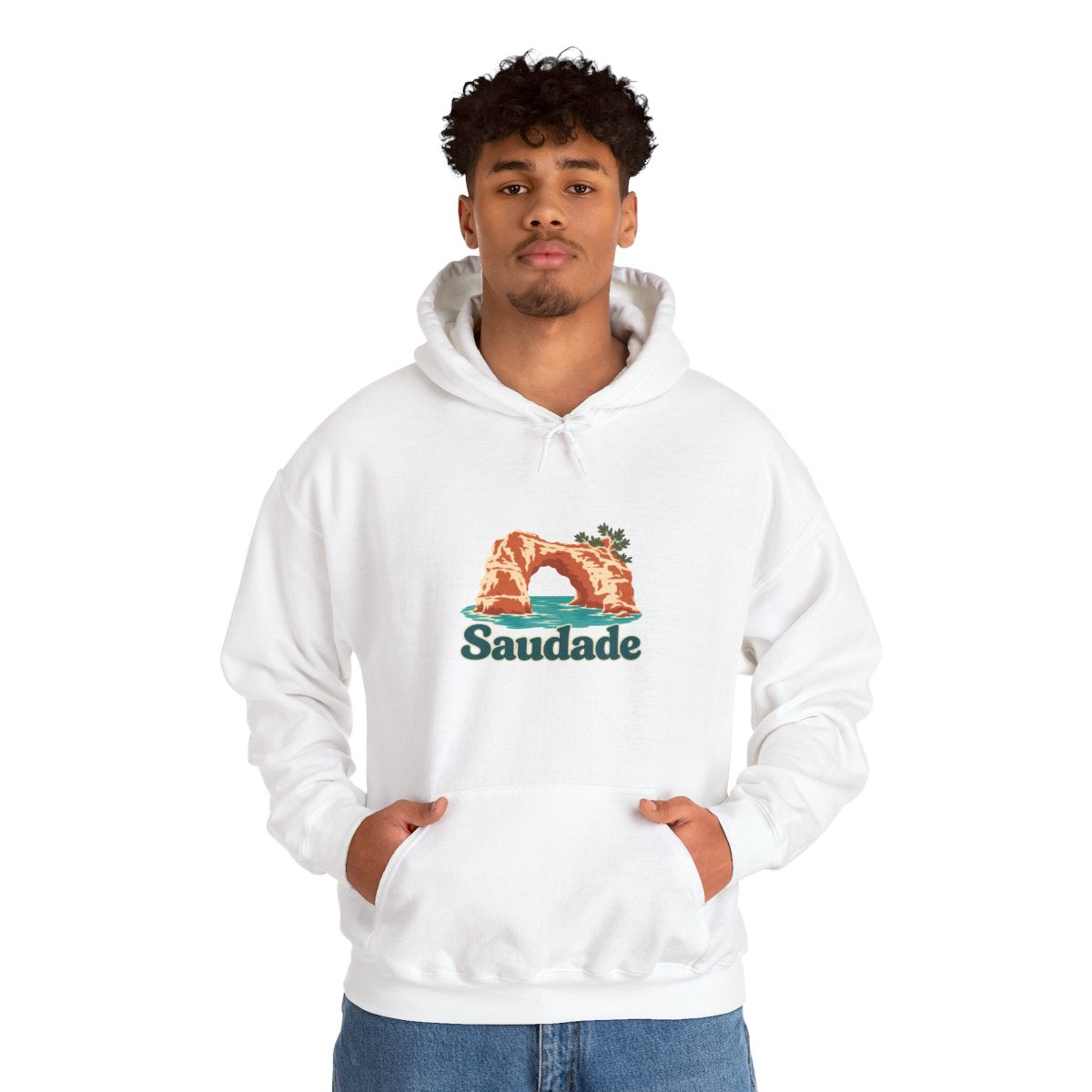 Portugal Hoodie | Algarve Sea Arch | Saudade | Country Travel Gift — on-model-98428 — View 07