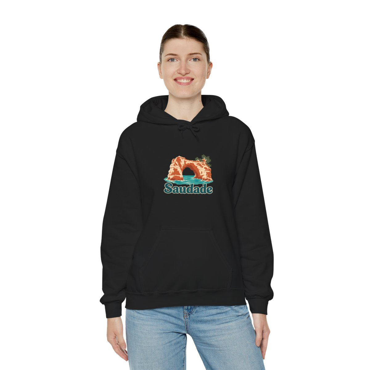 Portugal Hoodie | Algarve Sea Arch | Saudade | Country Travel Gift — on-model-98429 — View 11