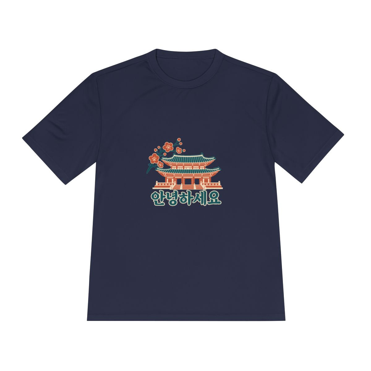 South Korea Performance T-Shirt | Palace and Blossoms | 안녕하세요 | Country Travel Gift — front — View 12