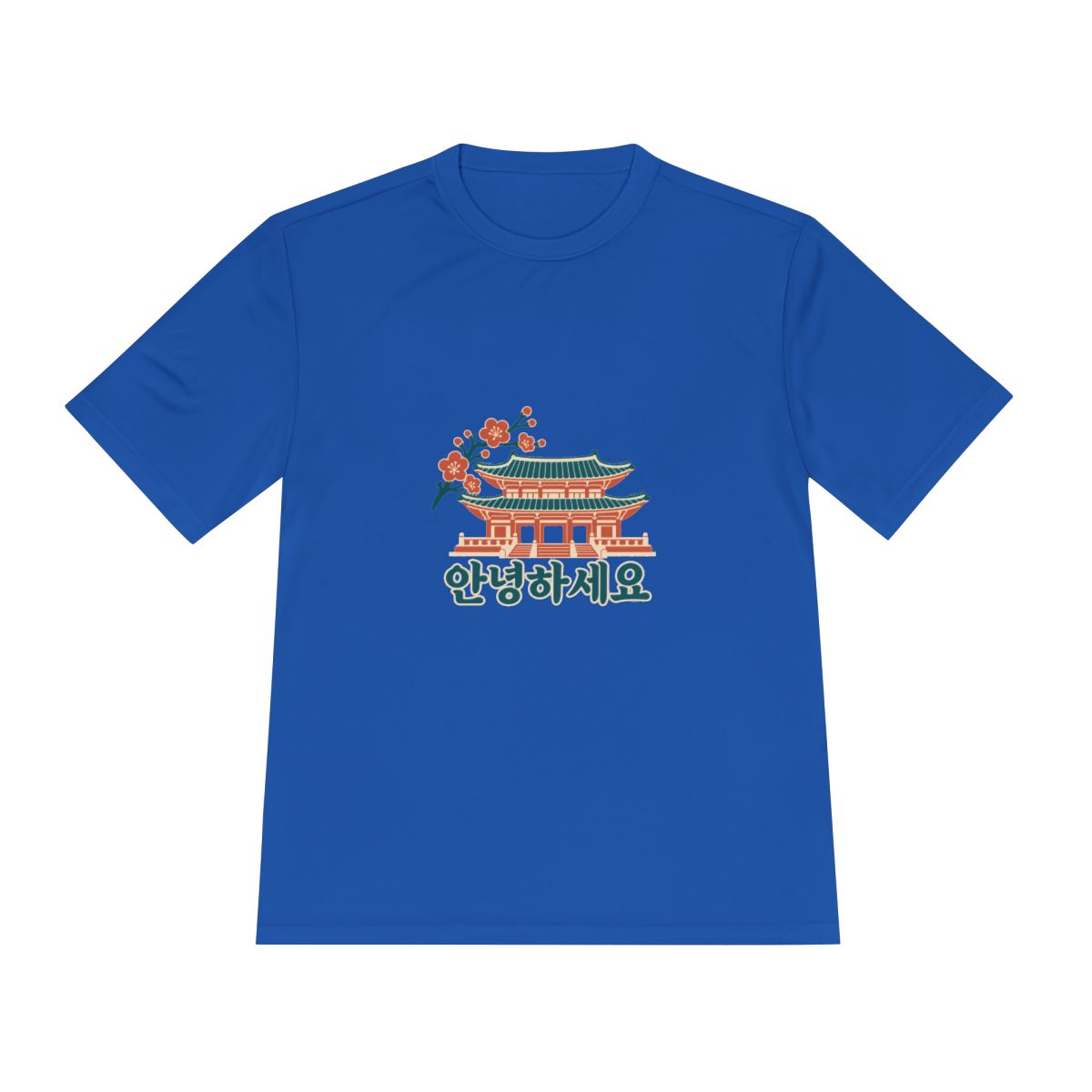 South Korea Performance T-Shirt | Palace and Blossoms | 안녕하세요 | Country Travel Gift — front — View 13