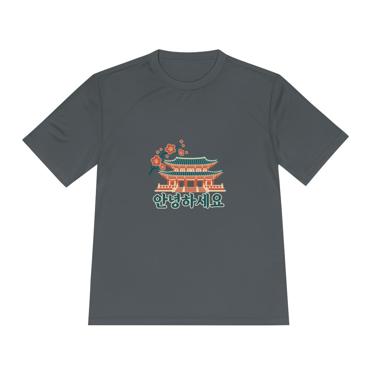 South Korea Performance T-Shirt | Palace and Blossoms | 안녕하세요 | Country Travel Gift — front — View 14