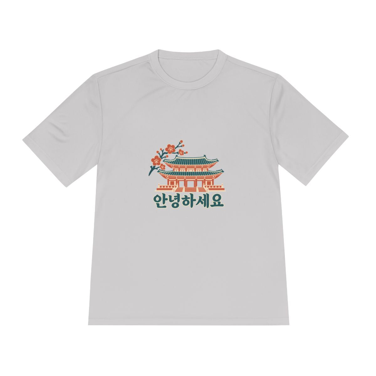 South Korea Performance T-Shirt | Palace and Blossoms | 안녕하세요 | Country Travel Gift — front — View 16