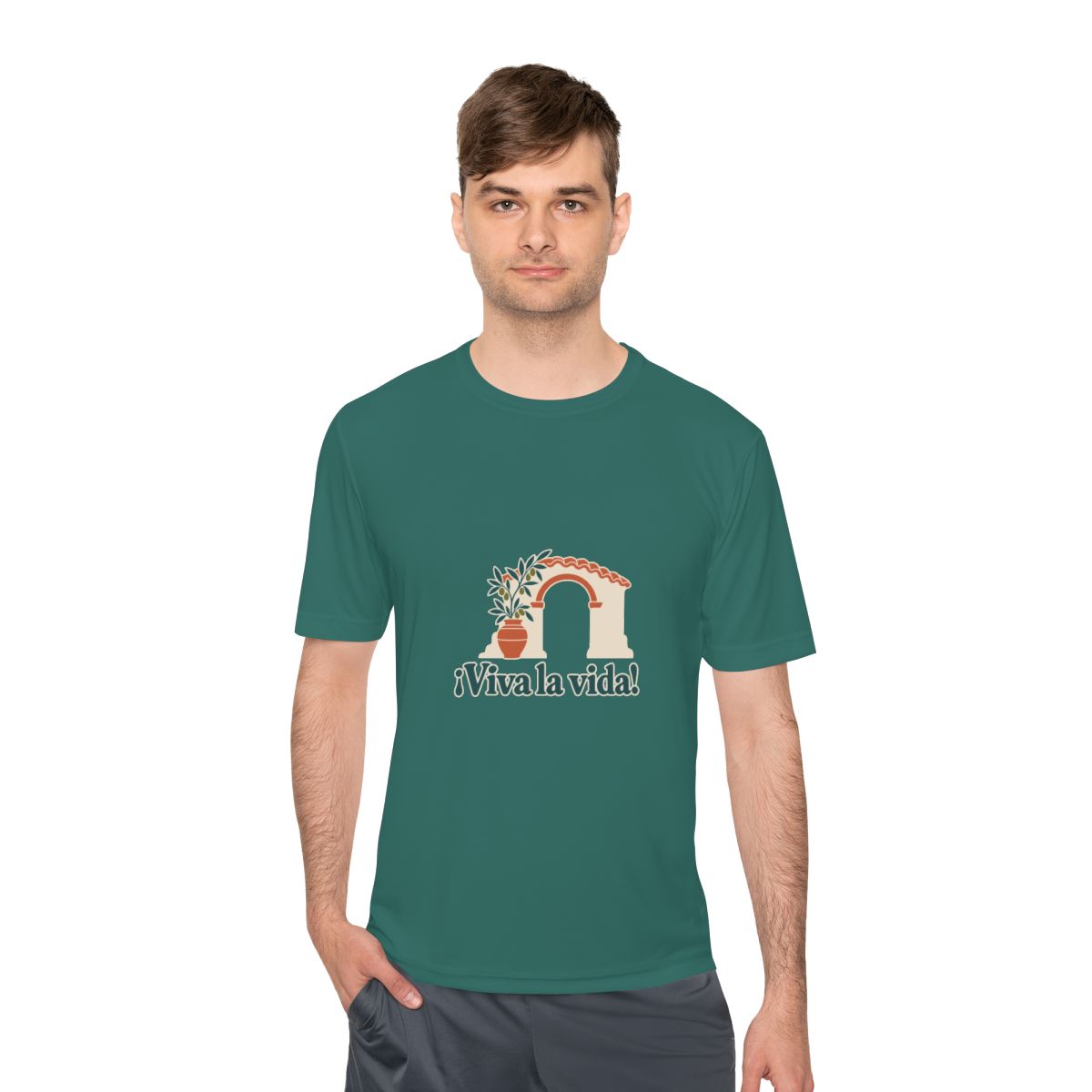Spain Performance T-Shirt | Andalusian Arch | ¡Viva la vida! | Country Travel Gift — person-1 — View 08