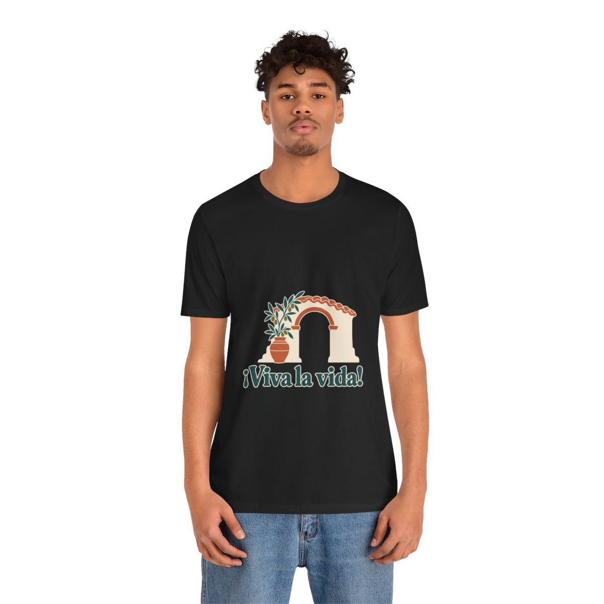 Spain Cotton T-Shirt | Andalusian Arch | ¡Viva la vida! | Country Travel Gift — person-2 — View 05