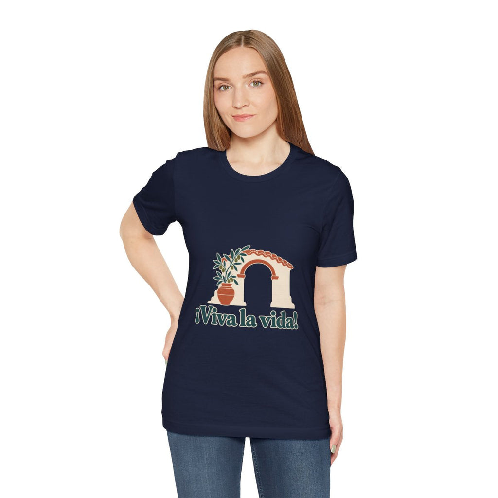 Spain Cotton T-Shirt | Andalusian Arch | ¡Viva la vida! | Country Travel Gift — person-3 — View 06