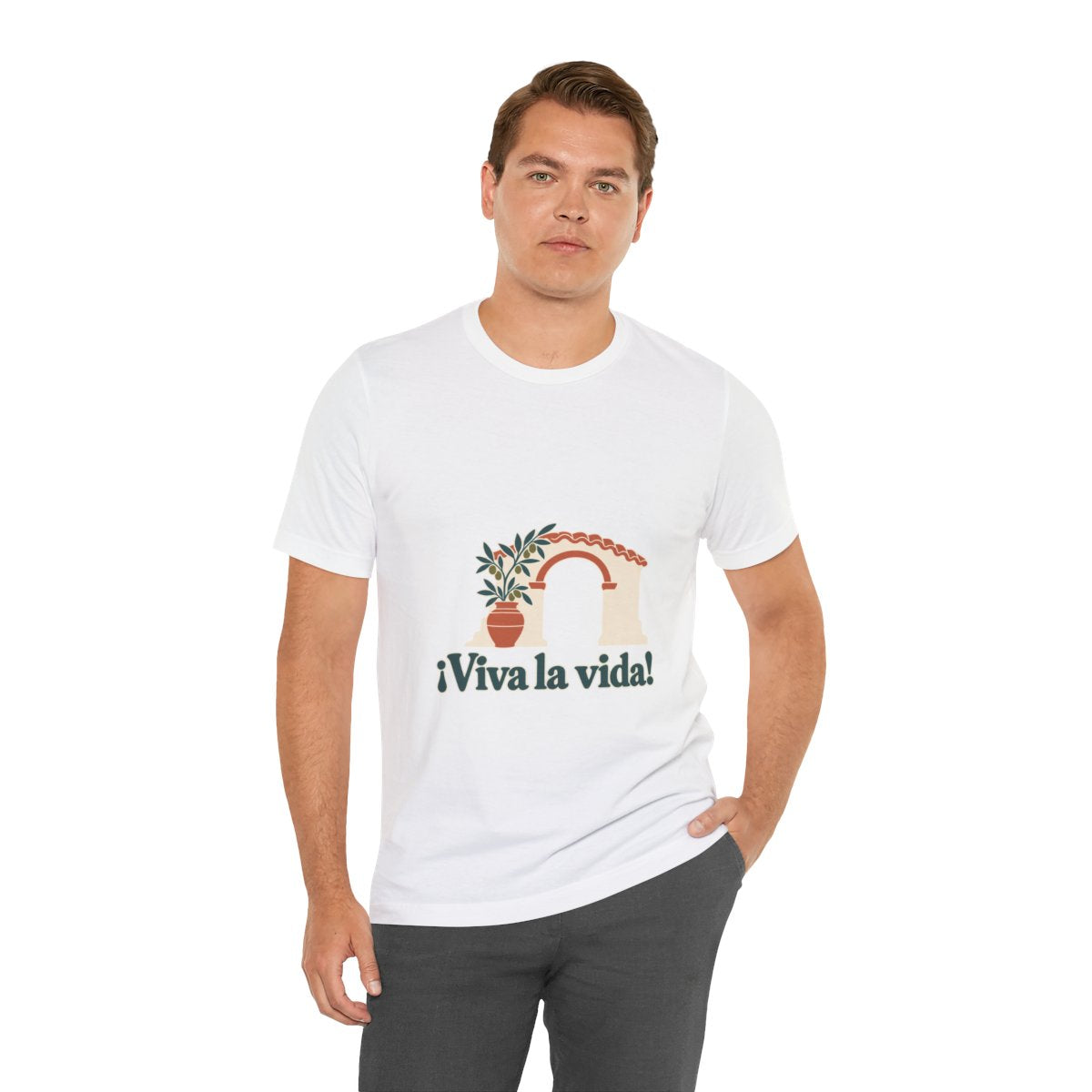 Spain Cotton T-Shirt | Andalusian Arch | ¡Viva la vida! | Country Travel Gift — person-4 — View 07