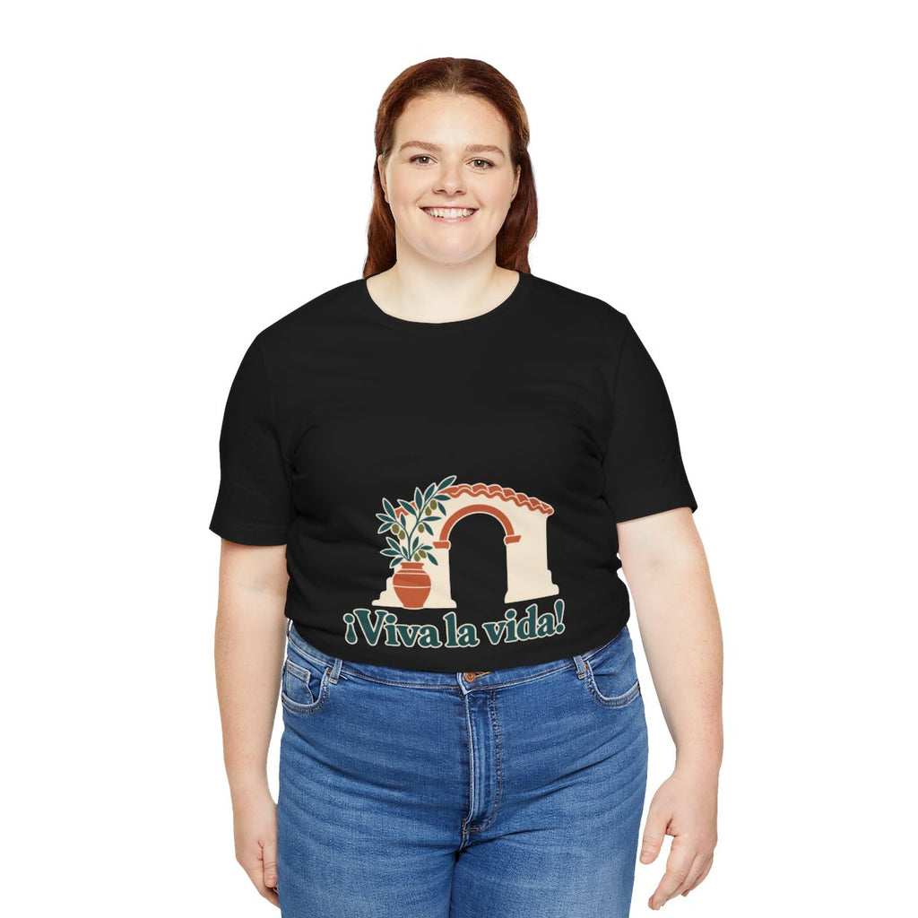 Spain Cotton T-Shirt | Andalusian Arch | ¡Viva la vida! | Country Travel Gift — person-5 — View 08