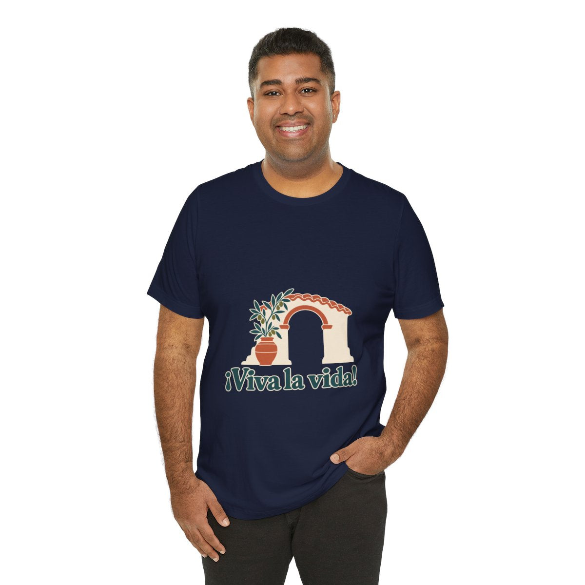 Spain Cotton T-Shirt | Andalusian Arch | ¡Viva la vida! | Country Travel Gift — person-6 — View 09