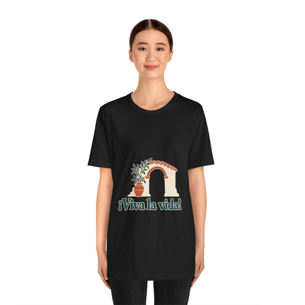 Spain Cotton T-Shirt | Andalusian Arch | ¡Viva la vida! | Country Travel Gift — person-1 — View 15