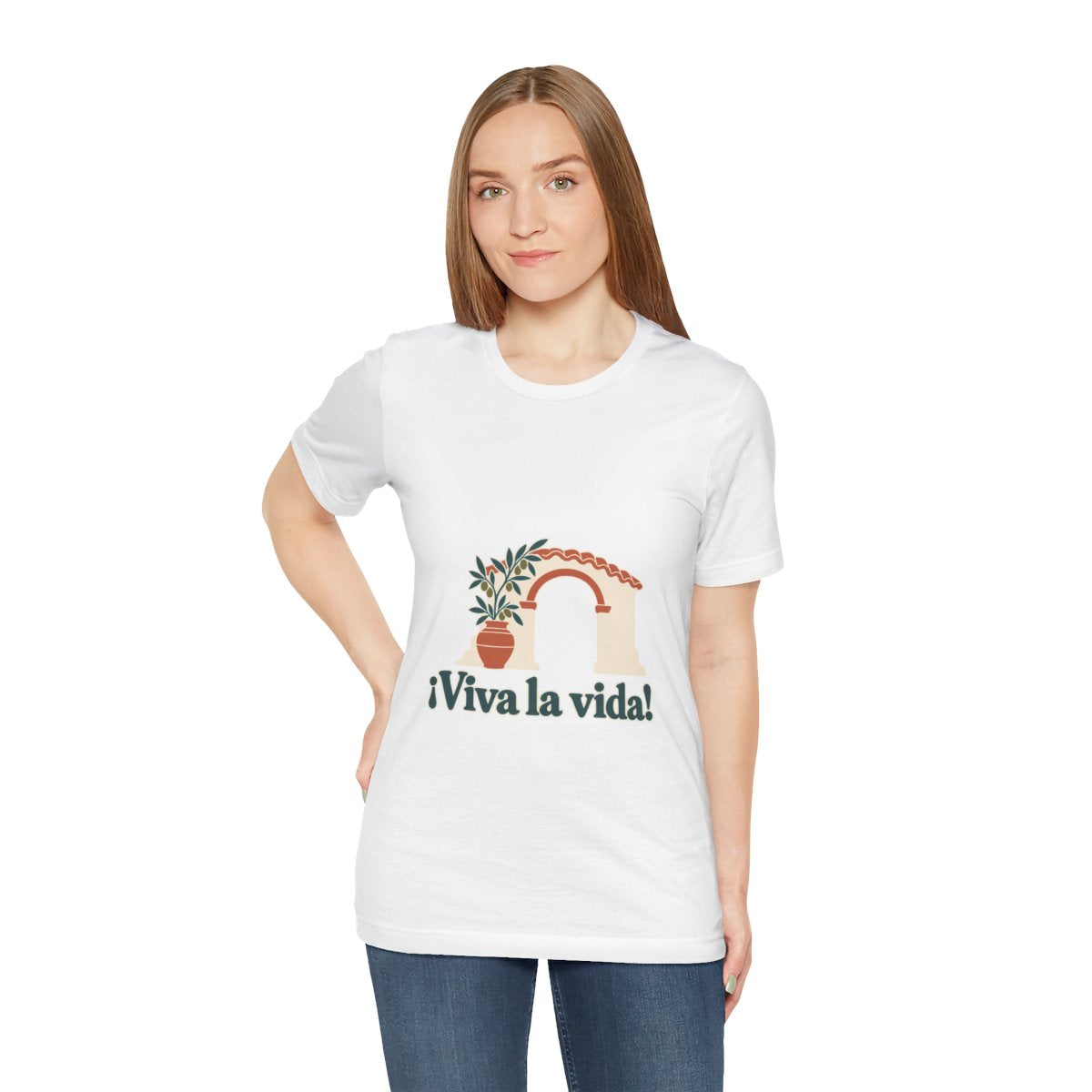 Spain Cotton T-Shirt | Andalusian Arch | ¡Viva la vida! | Country Travel Gift — person-3 — View 17