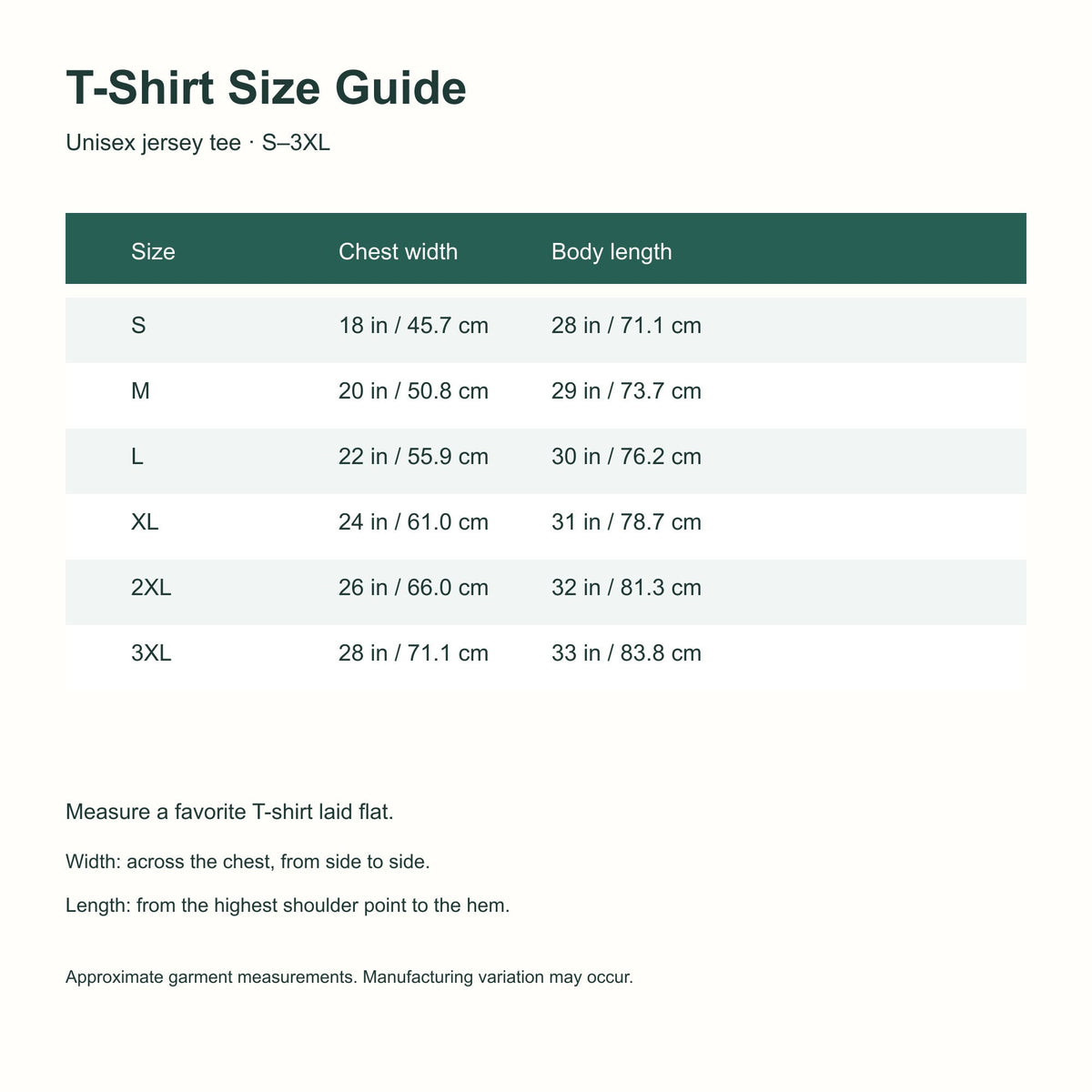 Spain Cotton T-Shirt | Andalusian Arch | ¡Viva la vida! | Country Travel Gift — size-chart — View 20