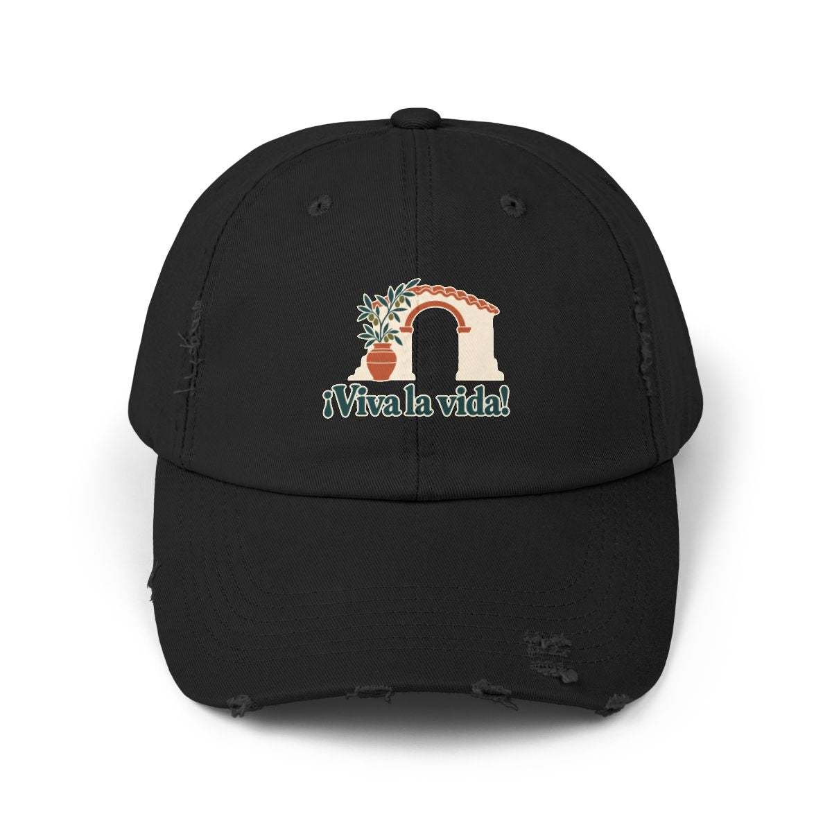 Spain Distressed Cap | Andalusian Arch | ¡Viva la vida! | Country Travel Gift — front — View 02