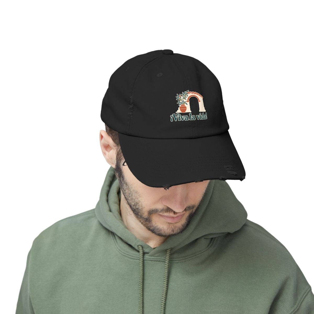 Spain Distressed Cap | Andalusian Arch | ¡Viva la vida! | Country Travel Gift — person-2-front — View 08