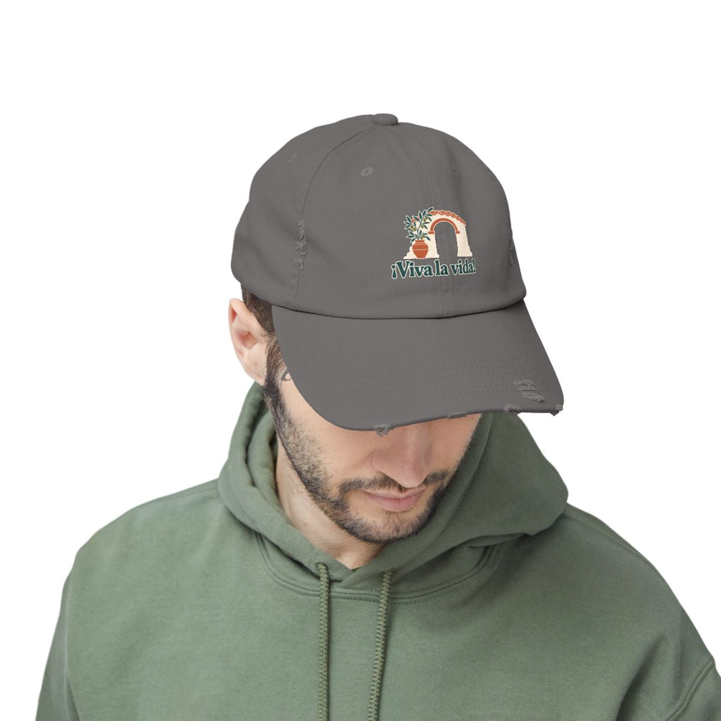 Spain Distressed Cap | Andalusian Arch | ¡Viva la vida! | Country Travel Gift — person-2-front — View 09