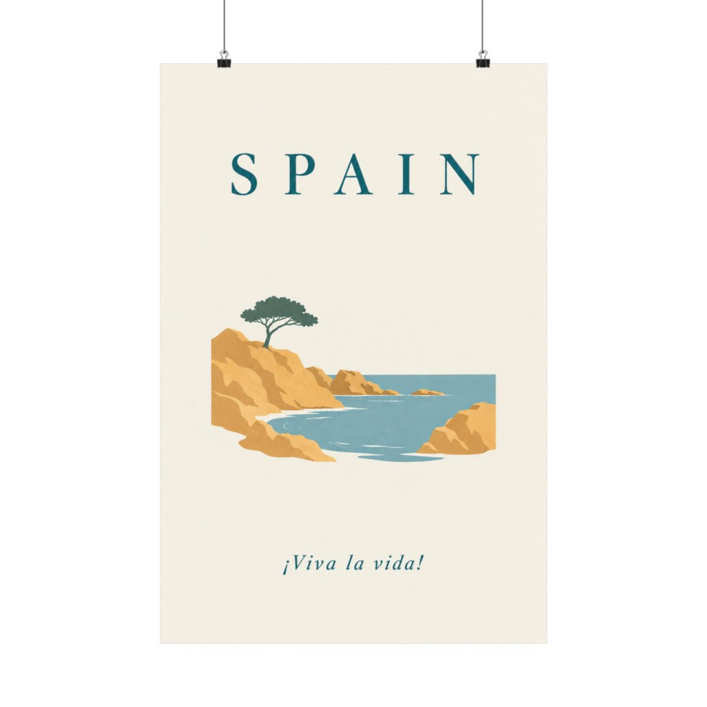 Spain Matte Poster | Costa Brava Cove | ¡Viva la vida! | Country Travel Gift — front — View 01