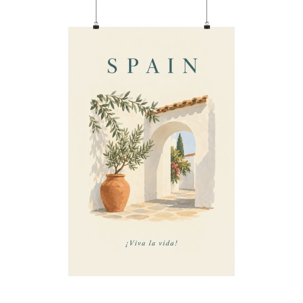 Spain Matte Poster | Andalusian Arch | ¡Viva la vida! | Country Travel Gift — front — View 01