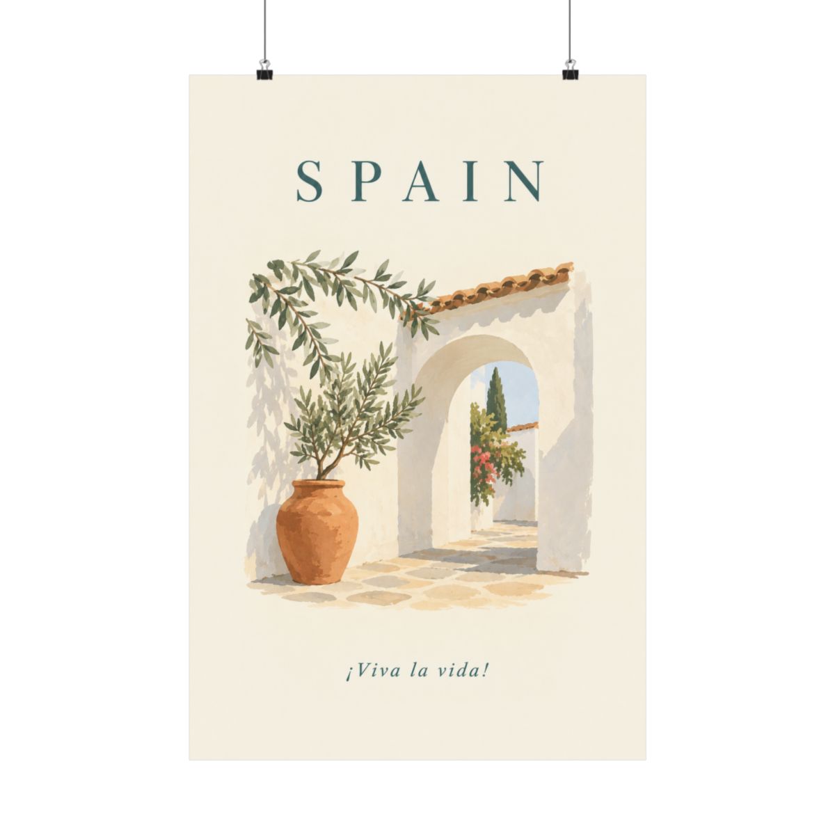 Spain Matte Poster | Andalusian Arch | ¡Viva la vida! | Country Travel Gift — front — View 01