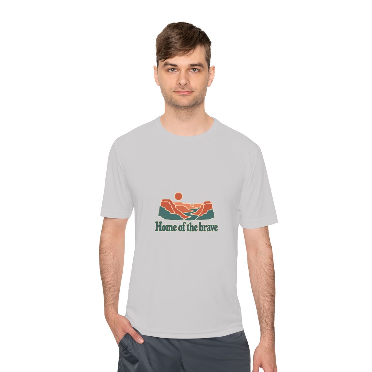 USA Performance T-Shirt | Grand Canyon | Home of the brave | Country Travel Gift — person-1 — View 04