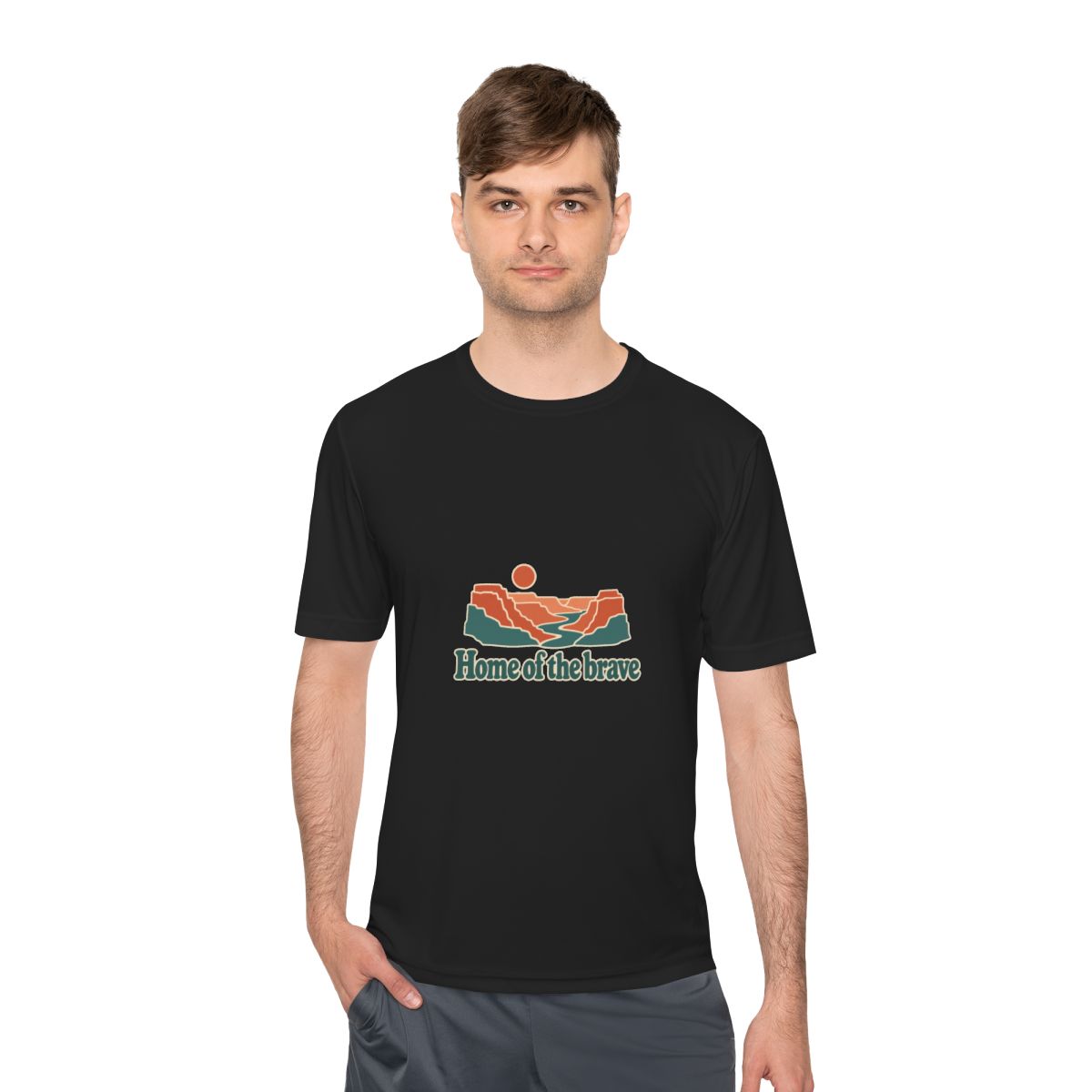 USA Performance T-Shirt | Grand Canyon | Home of the brave | Country Travel Gift — person-1 — View 06