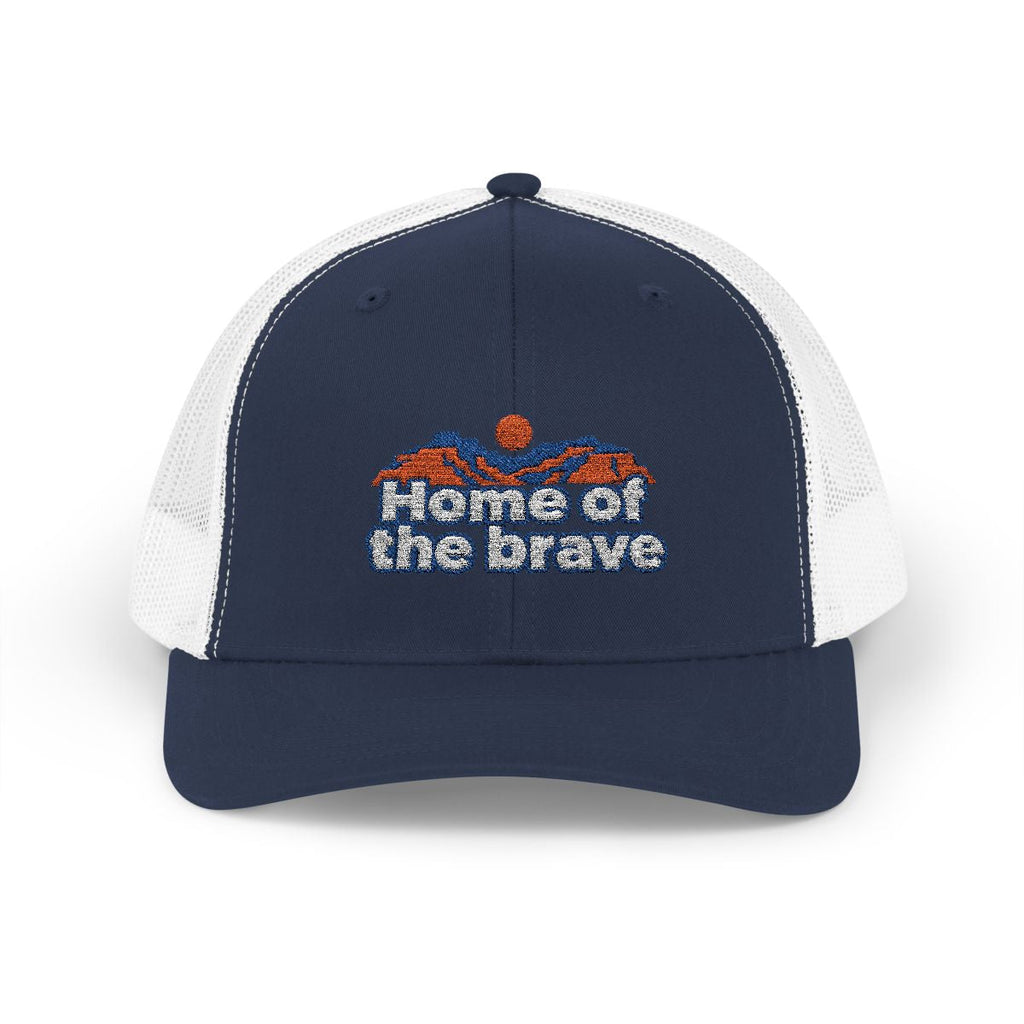USA Embroidered Trucker Cap | Grand Canyon | Home of the brave | Country Travel Gift — front — View 01