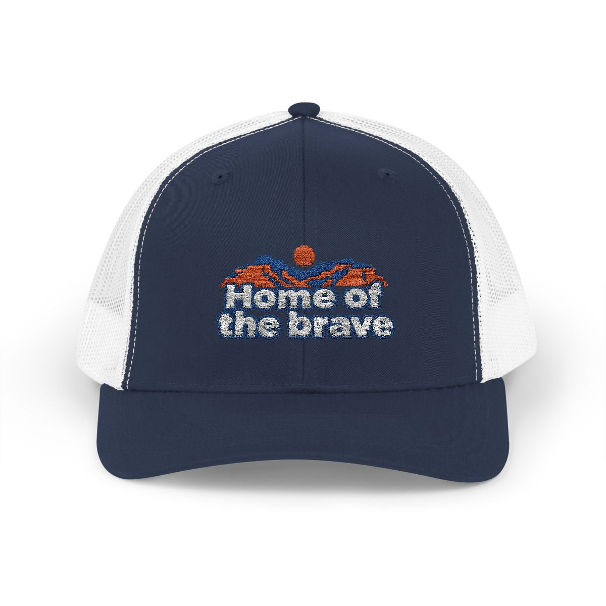 USA Embroidered Trucker Cap | Grand Canyon | Home of the brave | Country Travel Gift — front — View 01