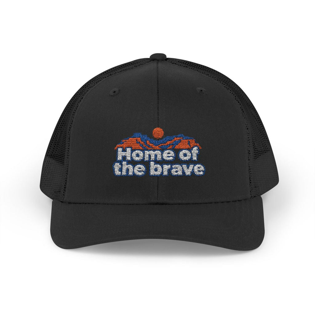 USA Embroidered Trucker Cap | Grand Canyon | Home of the brave | Country Travel Gift — front — View 02