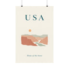 USA Matte Poster | Grand Canyon | Home of the brave | Country Travel Gift — front — View 01