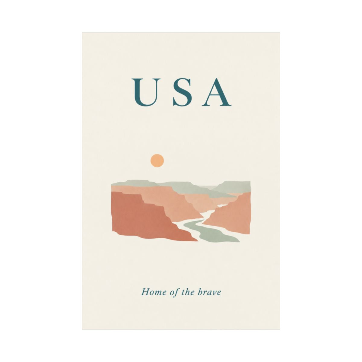 USA Matte Poster | Grand Canyon | Home of the brave | Country Travel Gift — front-2 — View 02