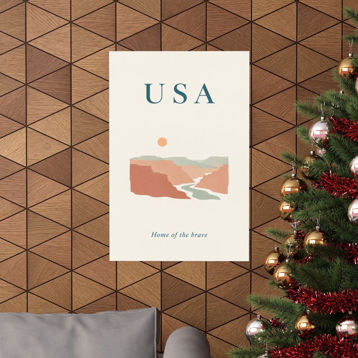 USA Matte Poster | Grand Canyon | Home of the brave | Country Travel Gift — context-1 — View 03