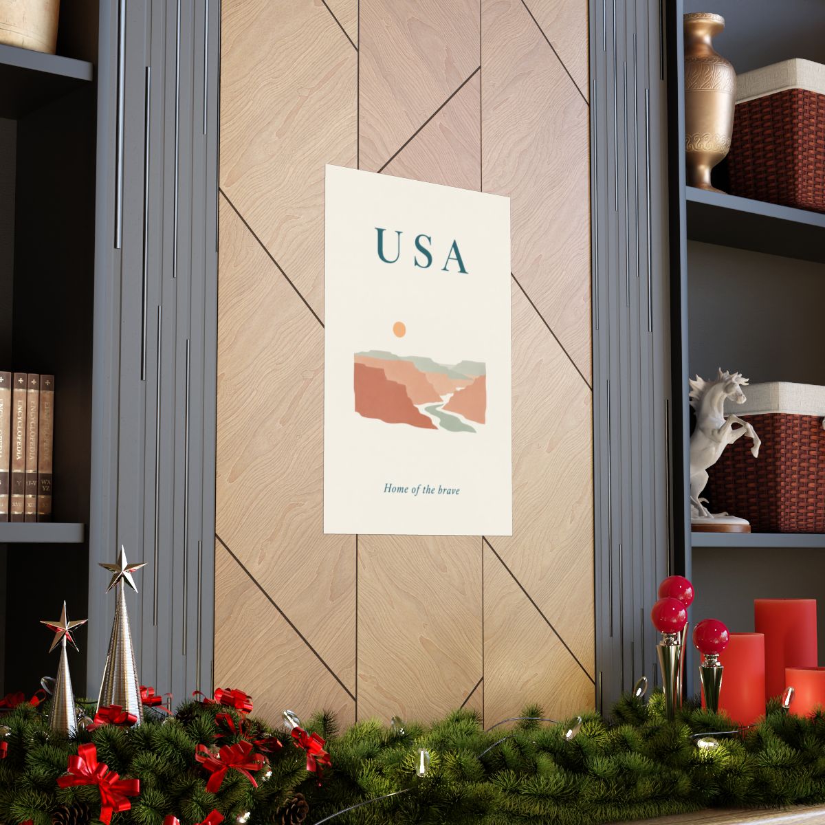 USA Matte Poster | Grand Canyon | Home of the brave | Country Travel Gift — context-2 — View 04