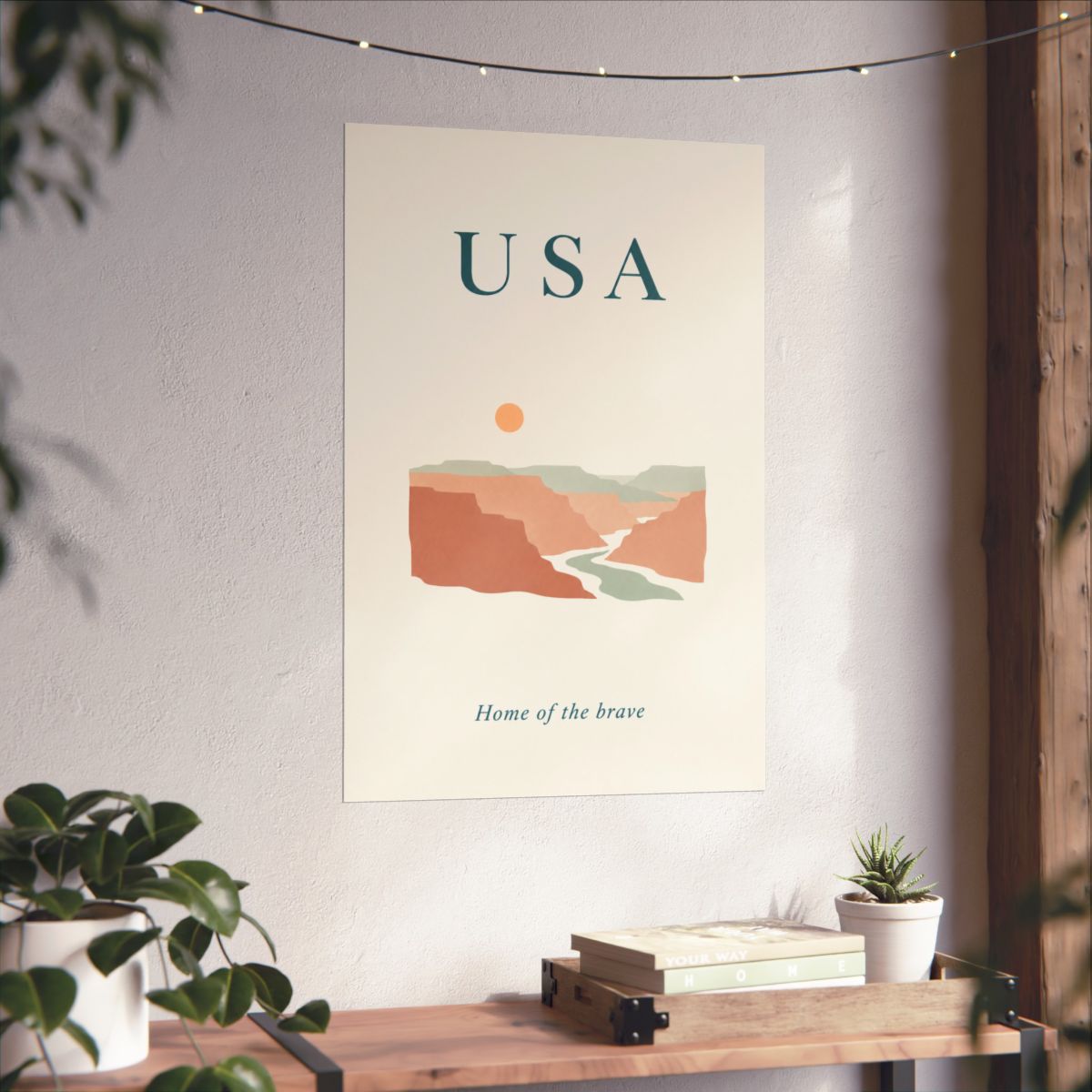 USA Matte Poster | Grand Canyon | Home of the brave | Country Travel Gift — context-3 — View 05