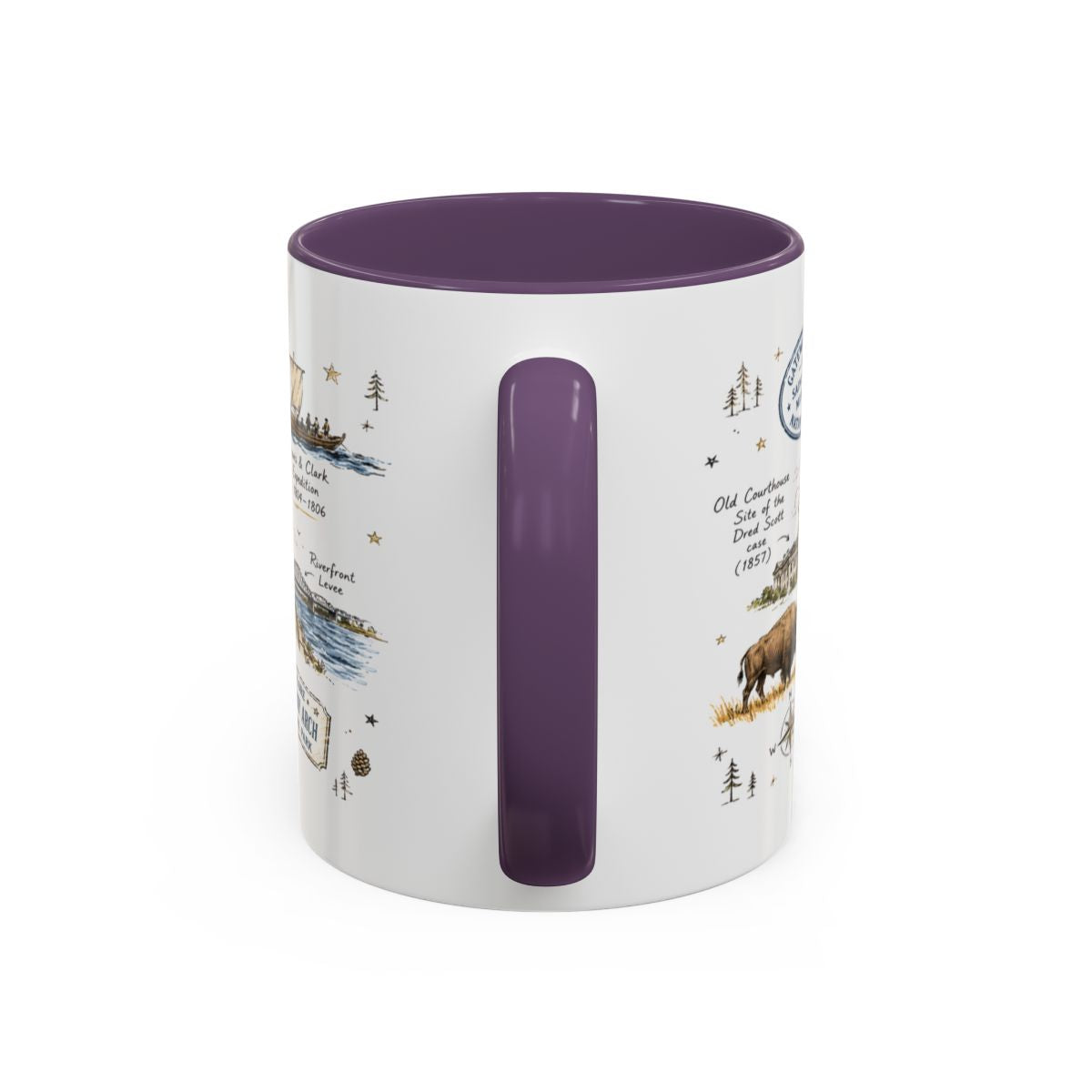 Gateway Arch National Park Coffee Mug | Missouri St. Louis Landmark Gift | Accent Color Ceramic 11oz 15oz