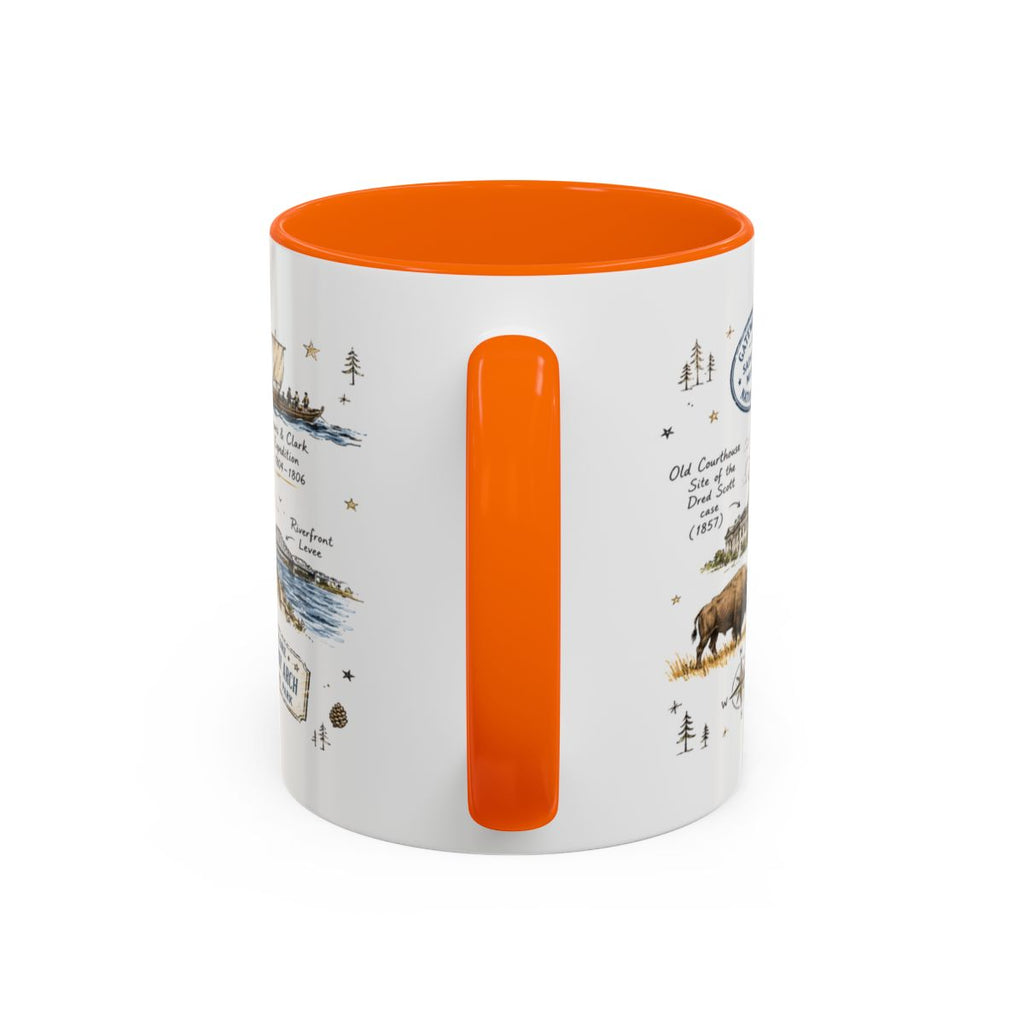 Gateway Arch National Park Coffee Mug | Missouri St. Louis Landmark Gift | Accent Color Ceramic 11oz 15oz