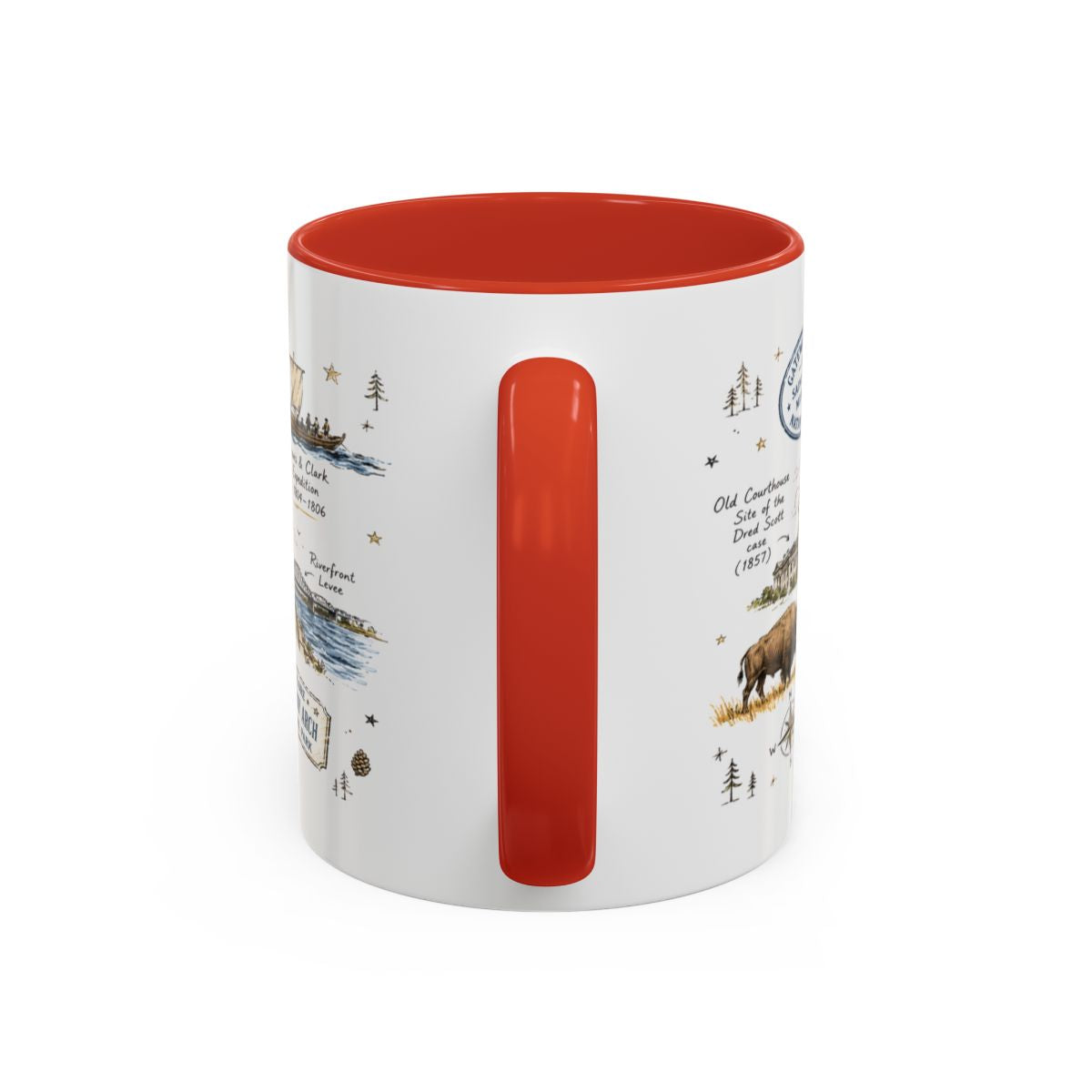 Gateway Arch National Park Coffee Mug | Missouri St. Louis Landmark Gift | Accent Color Ceramic 11oz 15oz