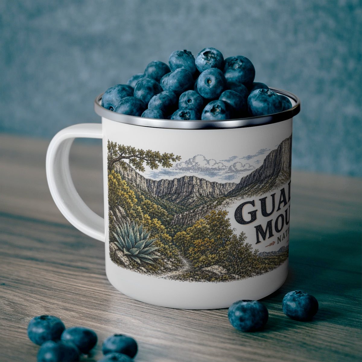 Guadalupe Mountains National Park enamel camping mug outdoor lifestyle scene