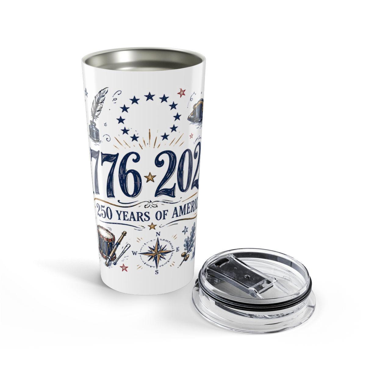 America 250 20oz Tumbler | 1776-2026 Patriotic 4th of July Gift | Insulated Stainless Steel Travel Cup