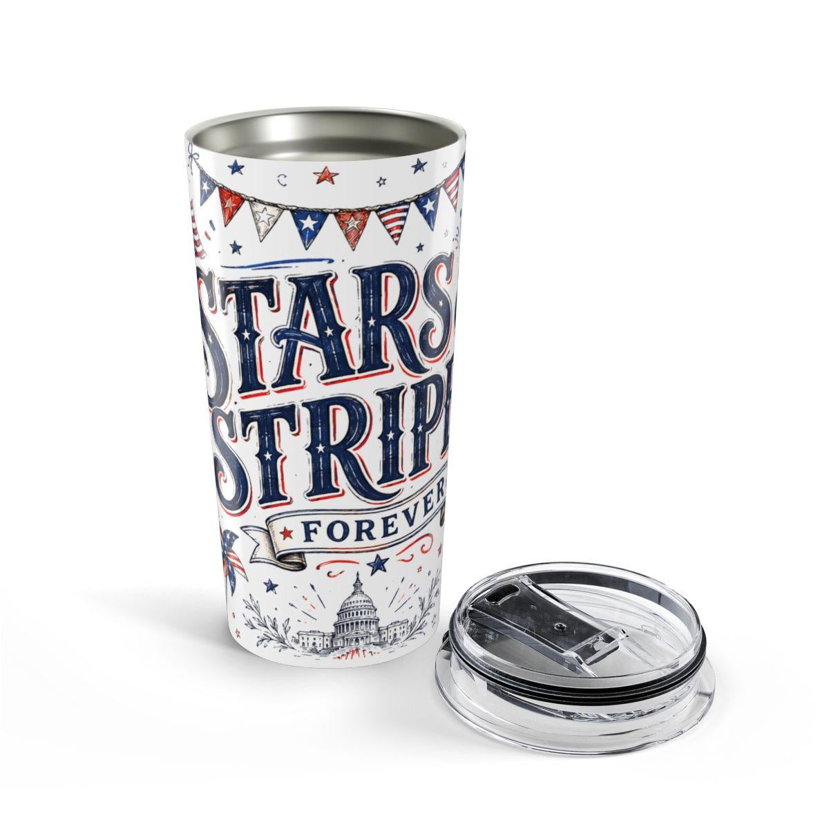 Stars and Stripes Forever 20oz Tumbler | Patriotic 4th of July Gift | Insulated Stainless Steel Travel Cup