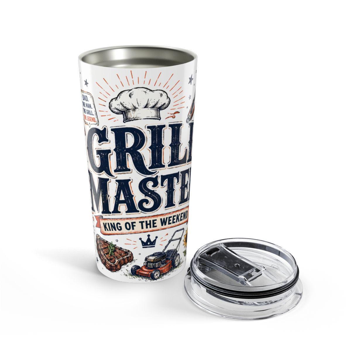 Grill Master 20oz Tumbler | Father's Day Gift for Dad | Insulated Stainless Steel Travel Cup