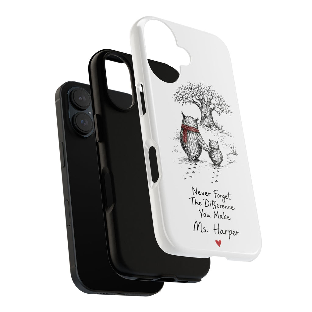 Personalized Never Forget Difference You Make Phone Case, Custom Name Teacher Gift, Appreciation - image 4