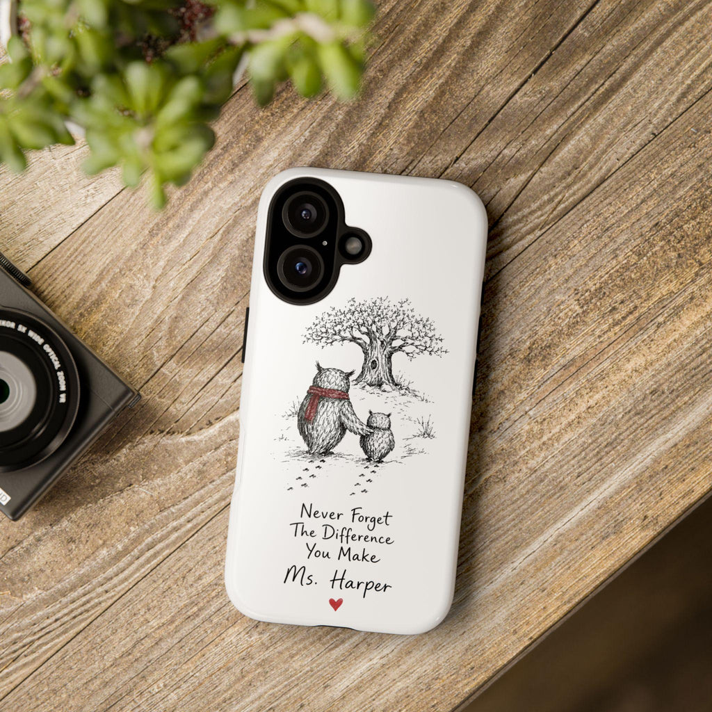 Personalized Never Forget Difference You Make Phone Case, Custom Name Teacher Gift, Appreciation - image 5