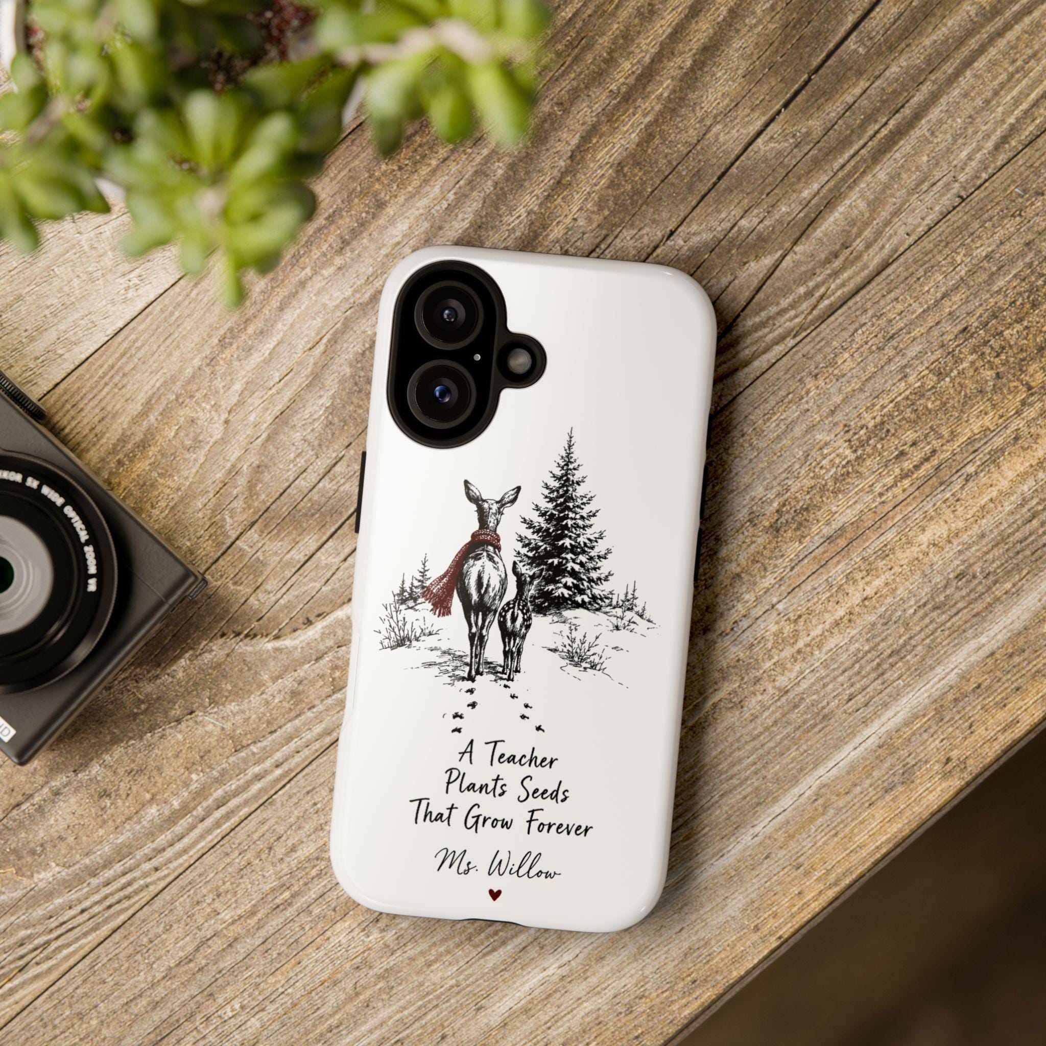 Personalized Teacher Phone Case, A Teacher Plants Seeds That Grow Forever, Custom Name Teacher Gift - image 5