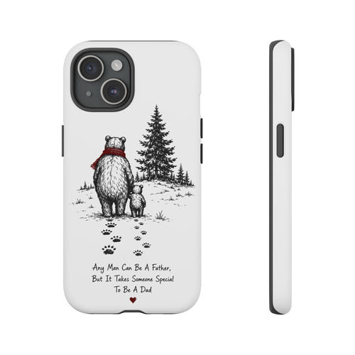 Bear Father and Cub Illustration phone case | Fatherhood Dad Quote - image 1