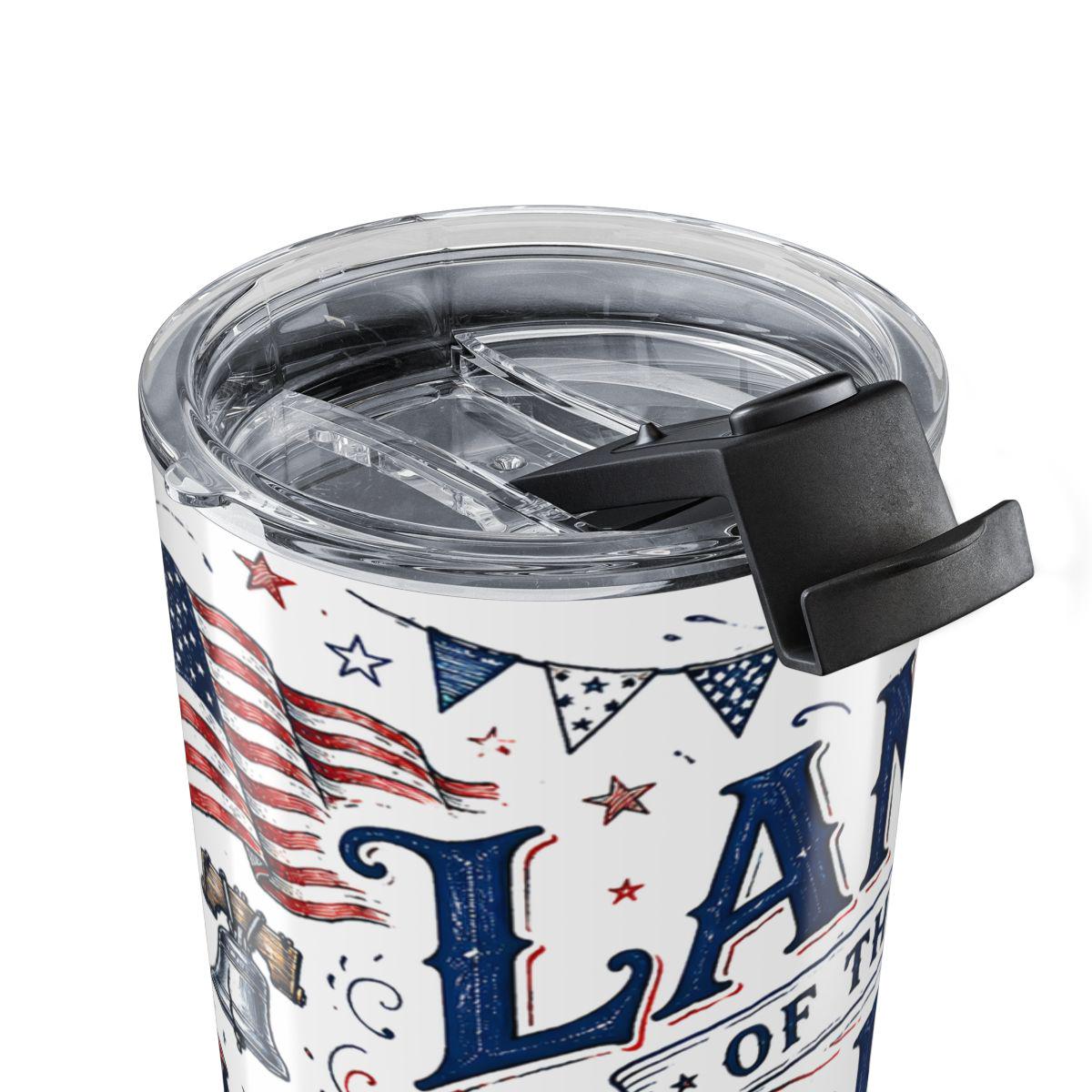 Land of the Free 20oz Tumbler | Home of the Brave 4th of July Gift | Insulated Stainless Steel Travel Cup