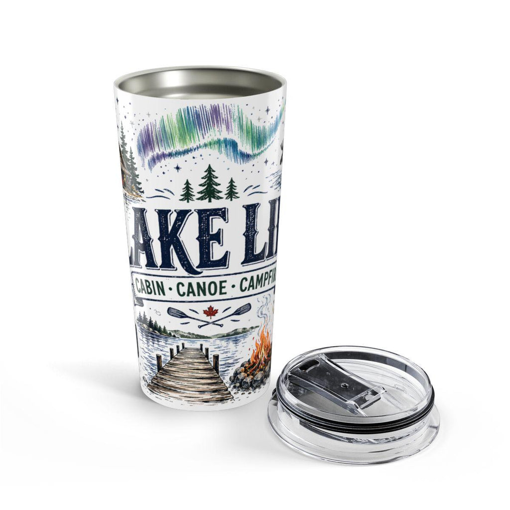 Cabin Country Lake Life 20oz Tumbler | Canada Cottage Gift | Insulated Stainless Steel Travel Cup