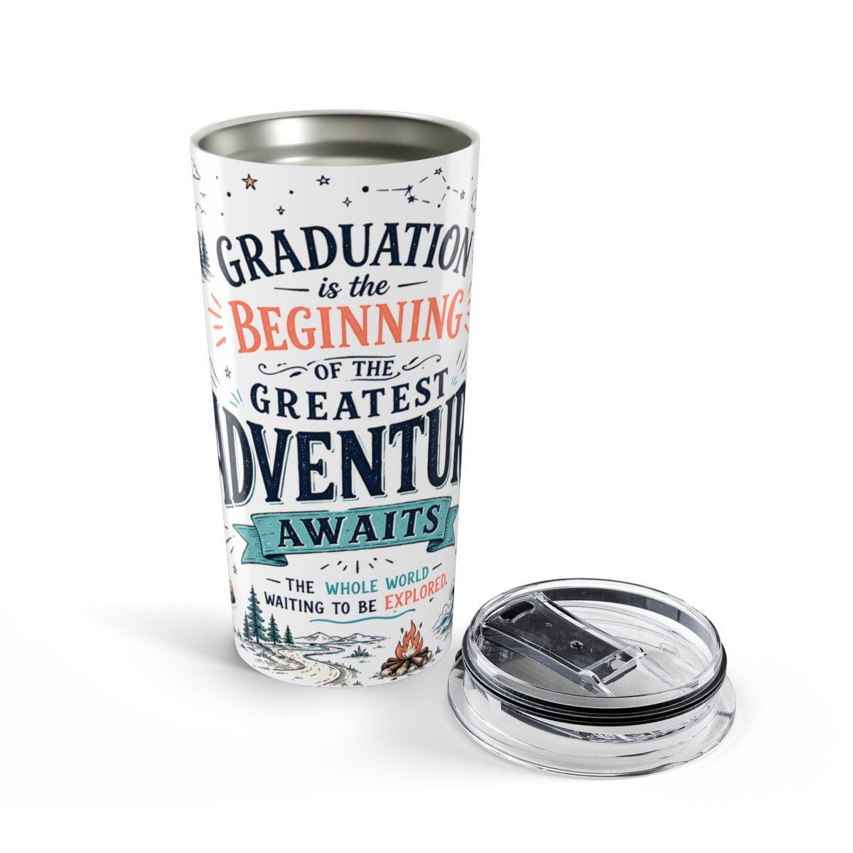 Adventure Awaits 20oz Tumbler | Class of 2026 Graduation Gift | Insulated Stainless Steel Travel Cup